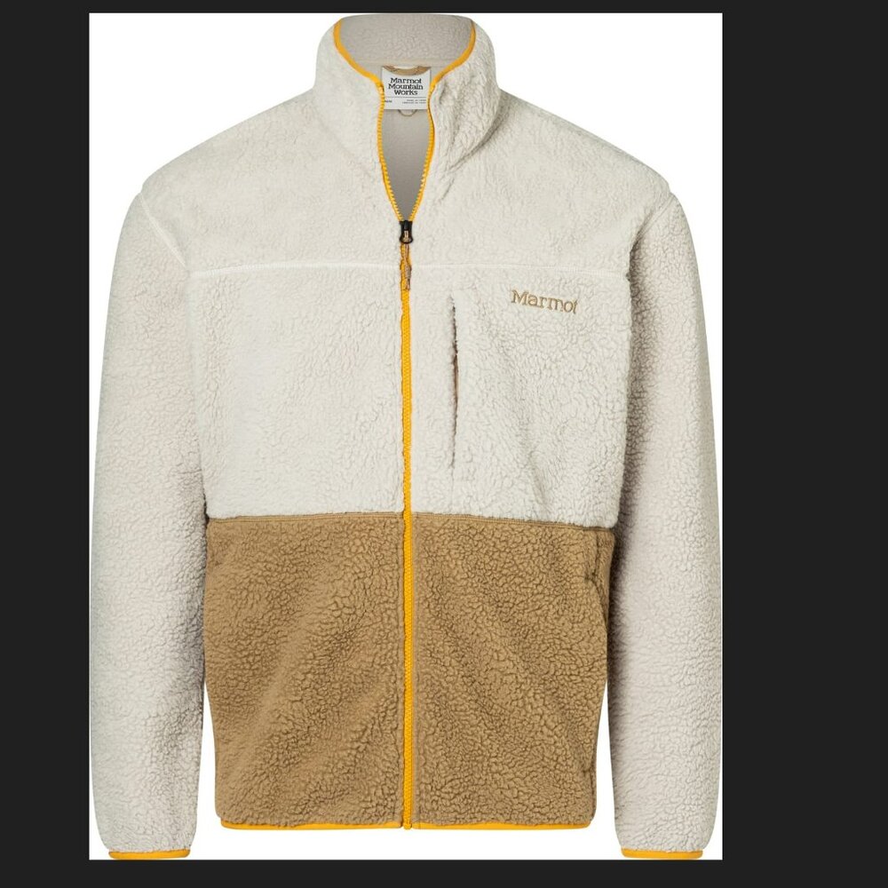 Marmot Mens Fleece Aros Jacket Size: M Color: Tan